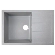 Кухонная мойка AZARIO Rio 750x505x185 искусственный мрамор, с «крылом», сифон в комплекте, цвет серый (CS00105229)