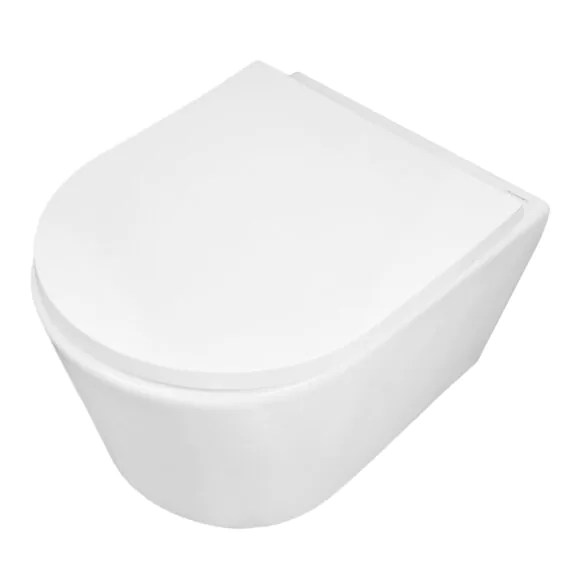 Унитаз подвесной Azario Velo 490х360х360 безободковый, система смыва «Скрытое Торнадо», с быстросъемным сиденьем «Микролифт» (AZ-1273WHD)