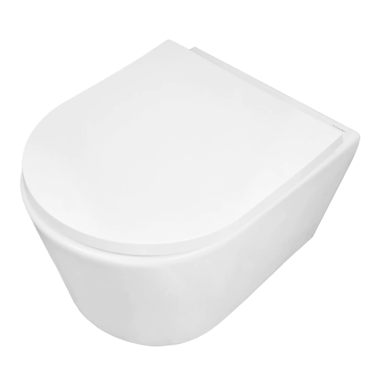 Унитаз подвесной Azario Velo 490х360х360 безободковый, система смыва «Скрытое Торнадо», с быстросъемным сиденьем «Микролифт» (AZ-1273WHD) — фото №1