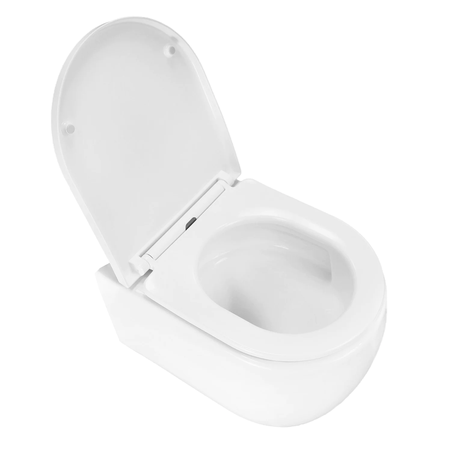 Унитаз подвесной Azario Rime 490х360х360 безободковый, система смыва «Скрытое Торнадо», в комплекте с быстросъемным сиденьем «Микролифт» (AZ-1683WHD) — фото №4