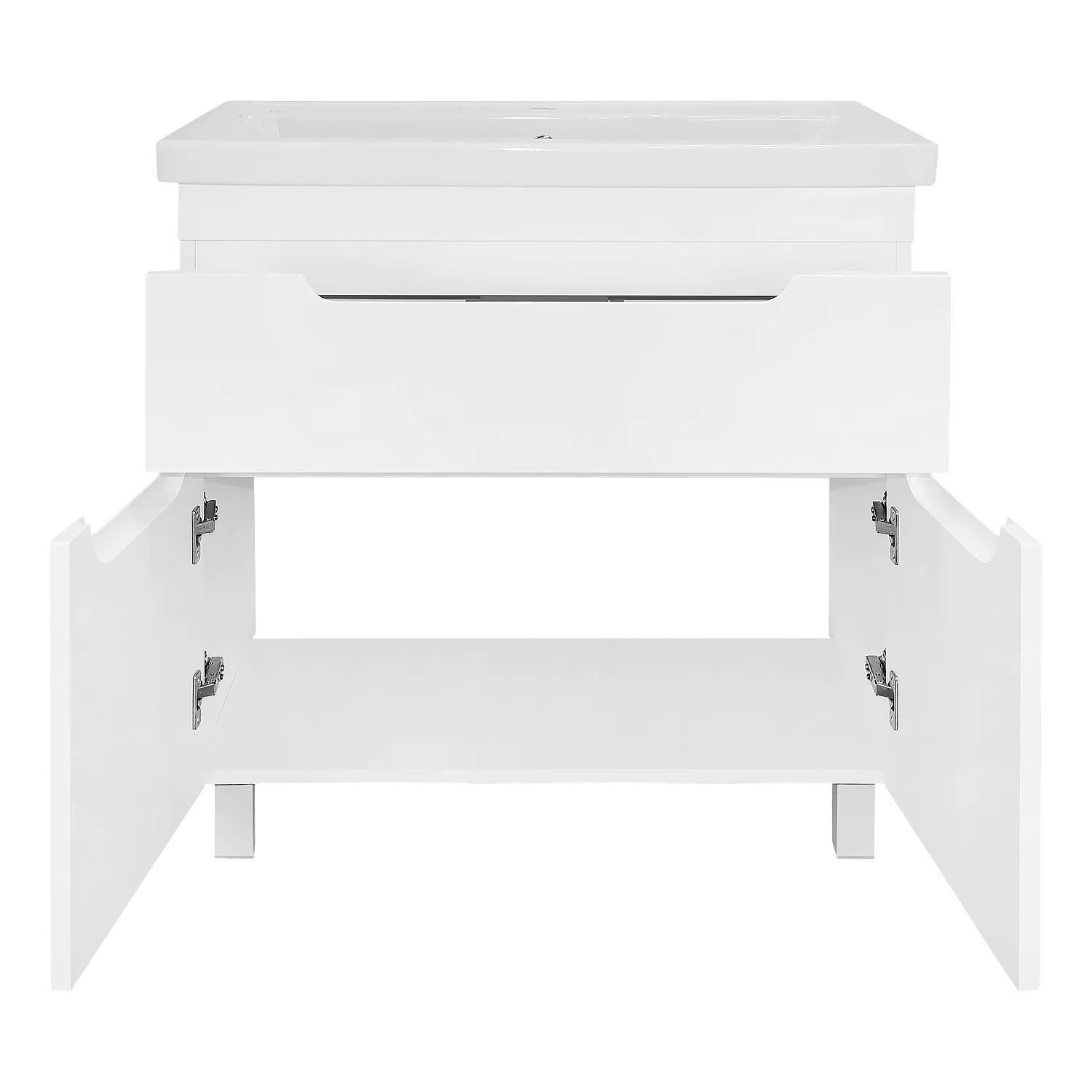 Комплект Тумба Azario KANTRI 80/1Н 800х460х870 напольная, с раковиной Фостер 80, белый глянец (CS00097256) — фото №4