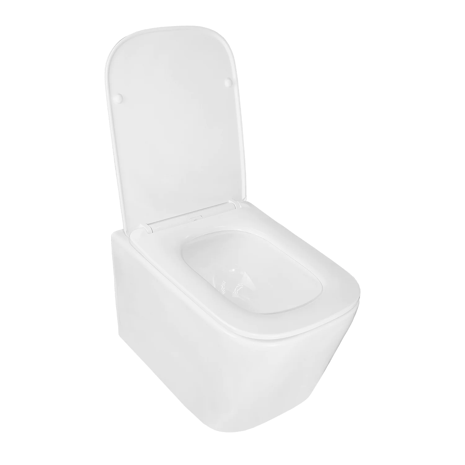 Унитаз подвесной Loranto Delphi 340х485х290 безободковый, с системой смыва «Скрытое Торнадо», в комплекте с быстросъемным сиденьем микролифт (91343) — фото №2