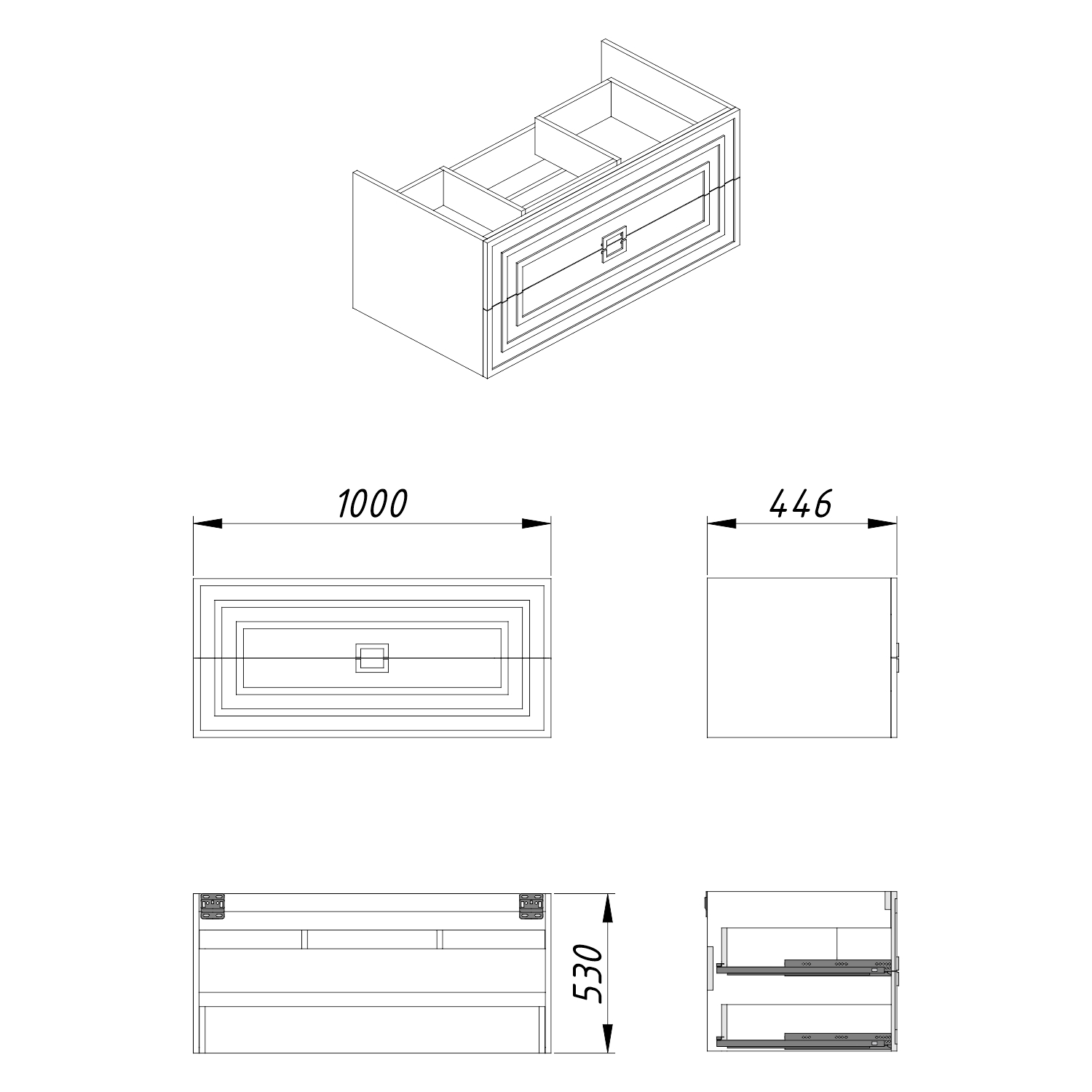 Комплект Тумба Azario ARMARIO 100/2 1000х450х585 подвесная, с раковиной CLASSIK 100, кашемир (CS00096973) — фото №8