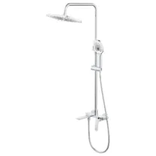 Душевая система Azario Conda с квадратным тропическим душем, керамический картридж, шланг 150 см, хром (AZ-K2411)