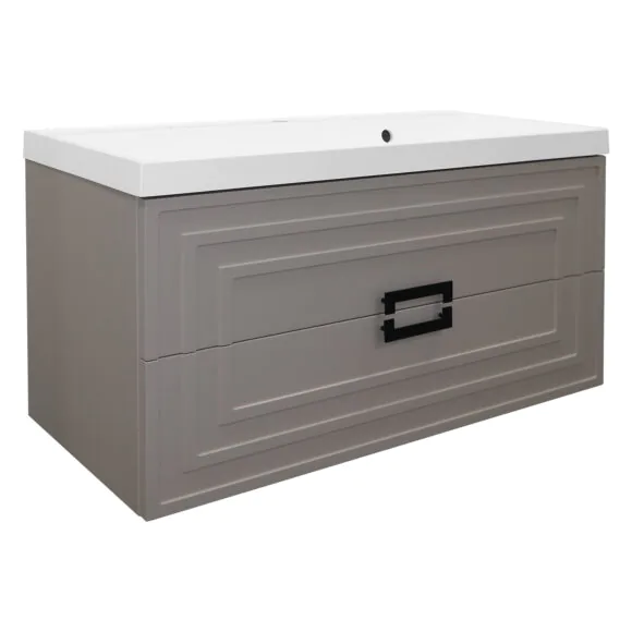 Комплект Тумба Azario ARMARIO 100/2 1000х450х585 подвесная, с раковиной CLASSIK 100, кашемир (CS00096973)