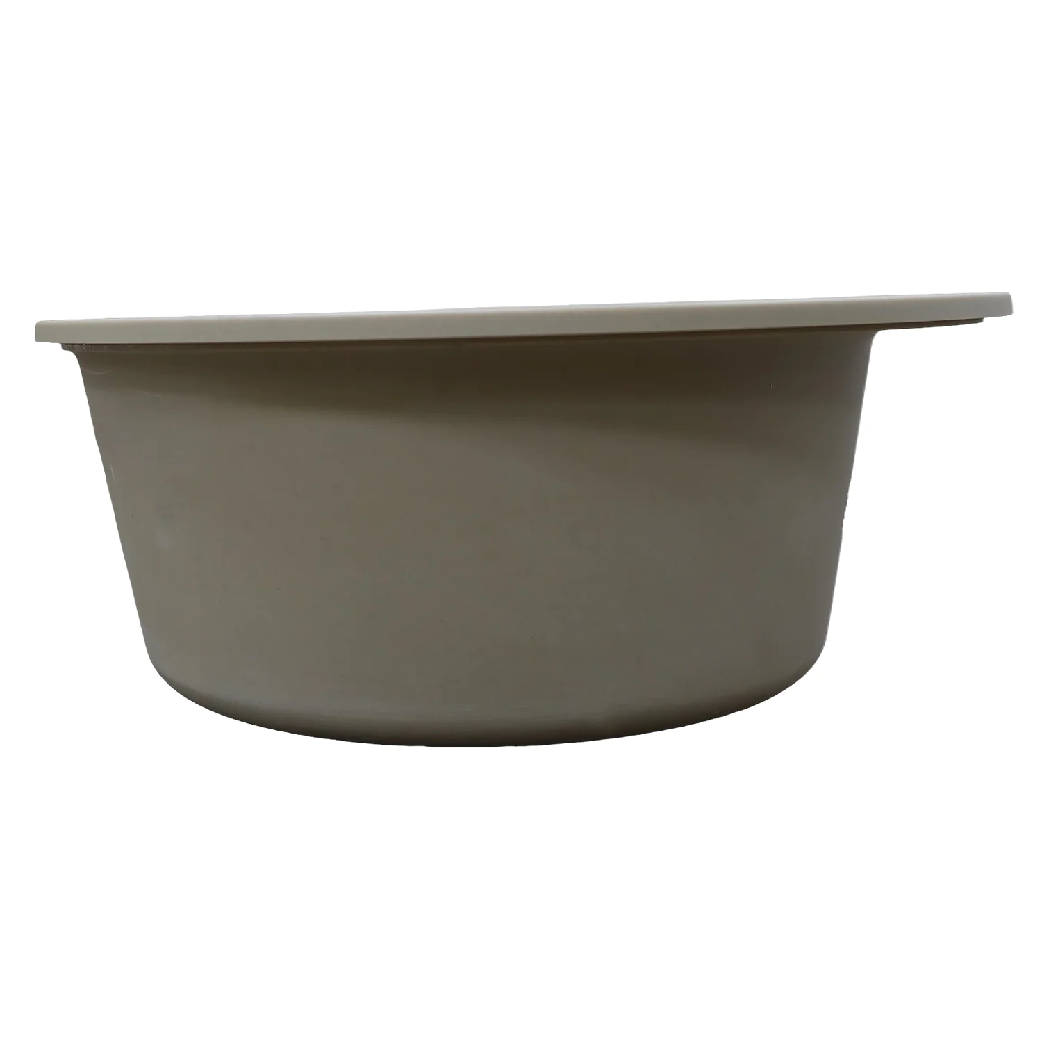 Кухонная мойка AZARIO Sivas 480х480х197 кварцевая, круглая, сифон в комплекте, цвет Песочный (CS00097655) — фото №4