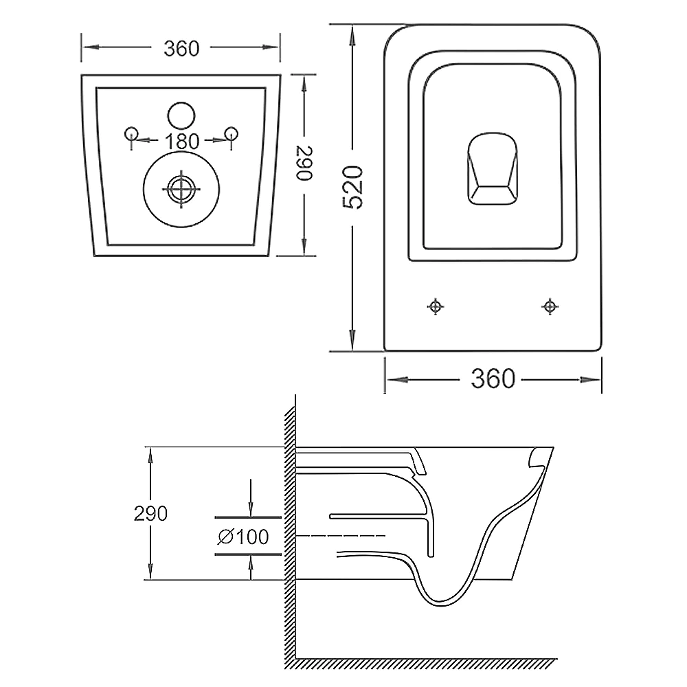 Унитаз подвесной Loranto TALAS 360х520х290 безoбодковый в комплекте с быстросъемным сиденьем микролифт, дюропласт (87268) — фото №15