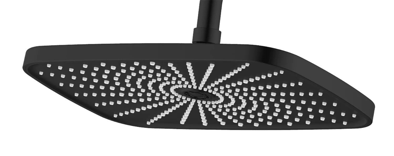 Душевая система Azario Lursy с квадратным тропическим душем, керамический картридж, шланг 150 см, черный матовый (AZ-K2349B) — фото №4