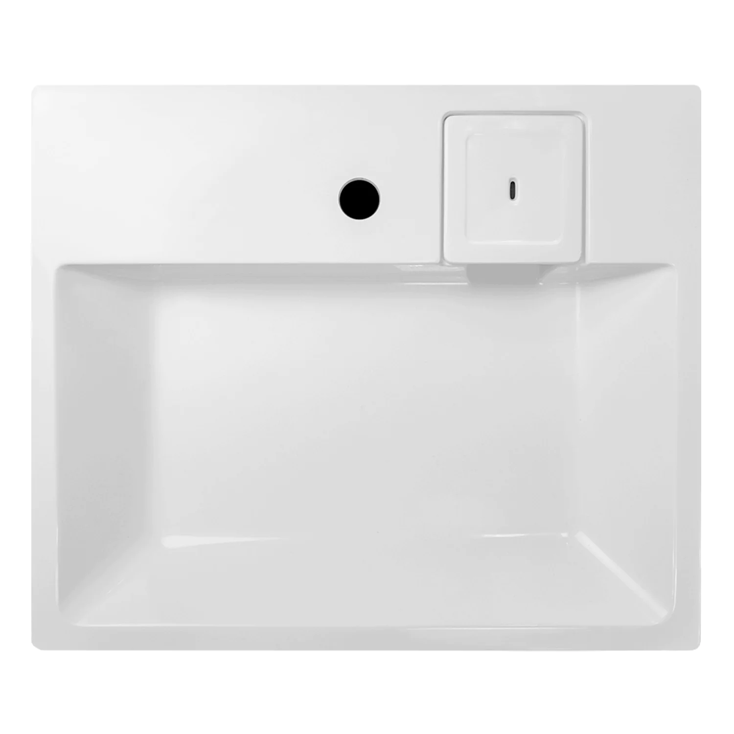 Раковина Azario SHARP NEW 600х500х90 литьевой мрамор, сифон в комплекте, белый (CS00105718) — фото №1