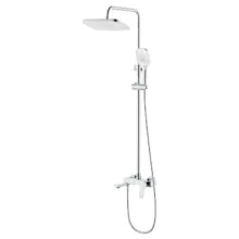 Душевая система Azario Lursy с квадратным тропическим душем, керамический картридж, шланг 150 см, хром (AZ-K2349)