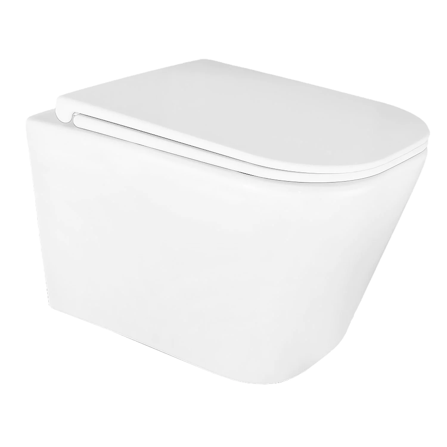 Унитаз подвесной Azario ESCONDA 345х490х350 безободковый, смыв «Скрытое Торнадо», с быстросъемным сиденьем микролифт (AZ-2805E) — фото №1