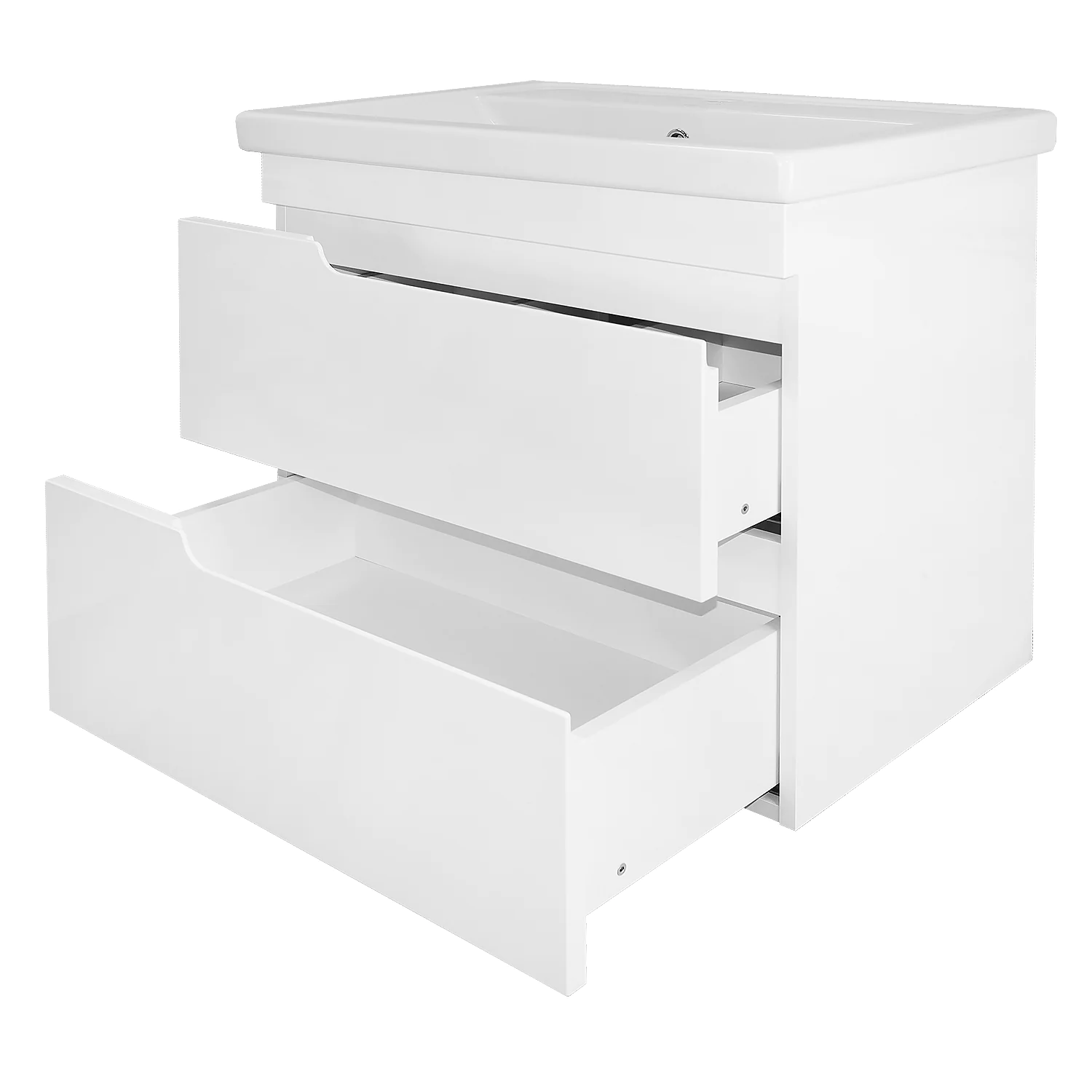 Комплект Тумба Azario KANTRI 70/2 700х460х645 подвесная, с раковиной Фостер 70, белый глянец (CS00097251) — фото №2