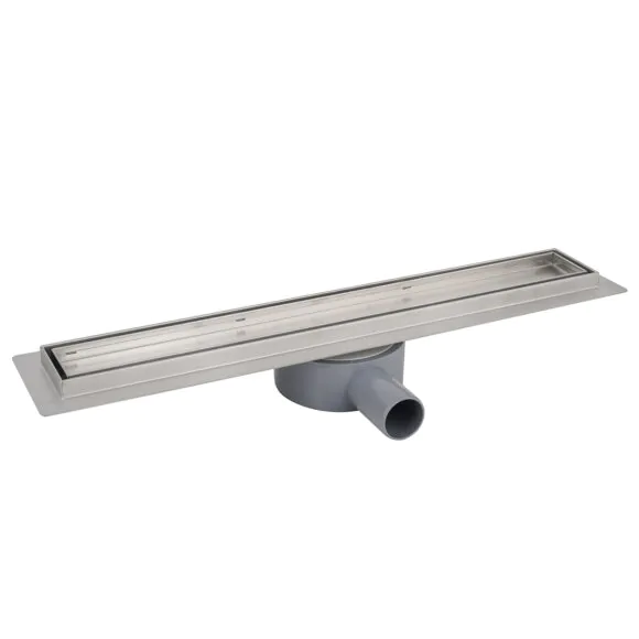 Душевой лоток AZARIO 750 мм, D40(50), решетка из нержавеющей стали «под плитку», металлический желоб, поворот 360°, комбинированный затвор (AZT3TILE750)