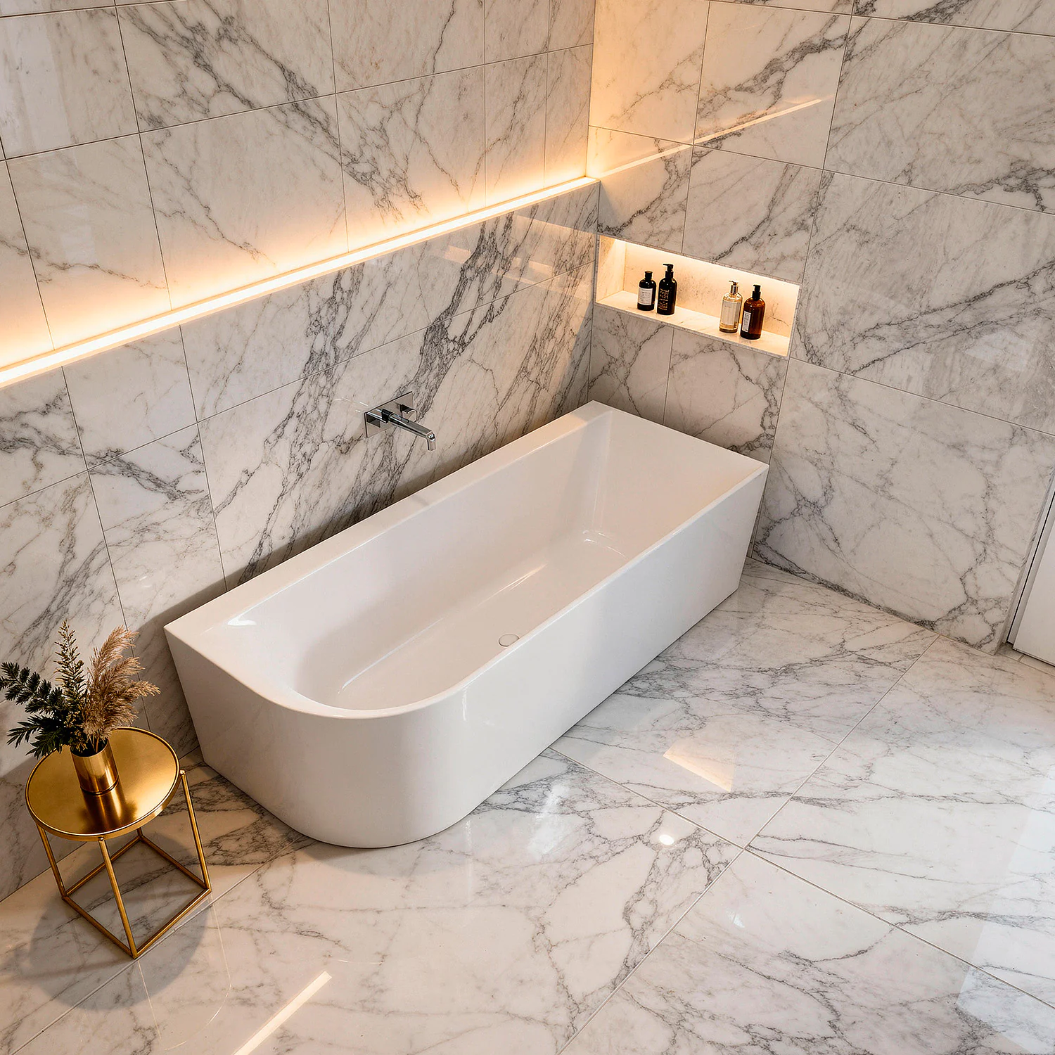 Ванна акриловая Azario Mist B 1700x750x600 пристенная, правосторонняя, в комплекте с сифоном и металлической рамой (AZ-8649-B-1.7) — фото №5