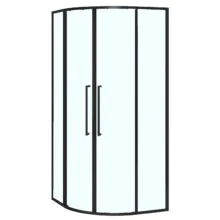 Душевое ограждение Azario SHANGHAI 1000х1000х1950 четверть круга, прозрачное стекло 6 мм, профиль черный матовый (AZ-S43-100-MB-CL)