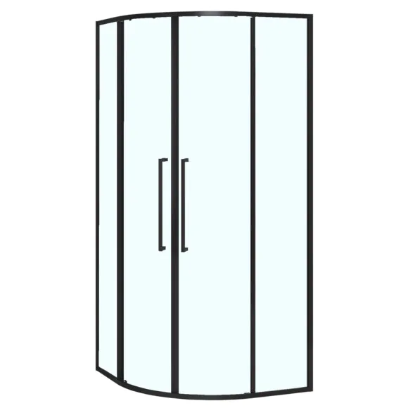 Душевое ограждение Azario SHANGHAI 1000х1000х1950 четверть круга, прозрачное стекло 6 мм, профиль черный матовый (AZ-S43-100-MB-CL)