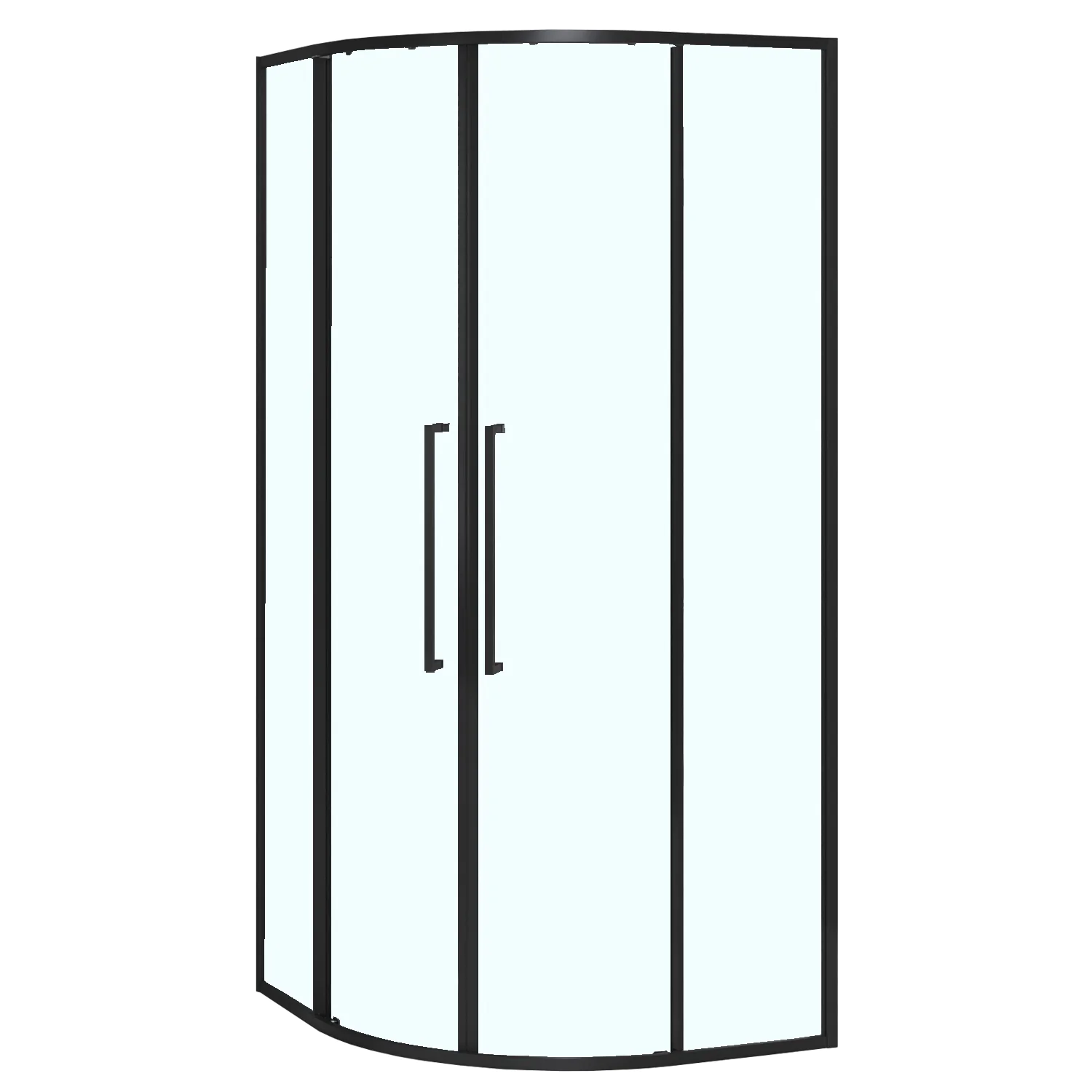 Душевое ограждение Azario SHANGHAI 900х900х1950 четверть круга, прозрачное стекло 6 мм, профиль черный матовый (AZ-S43-90-MB-CL) — фото №1
