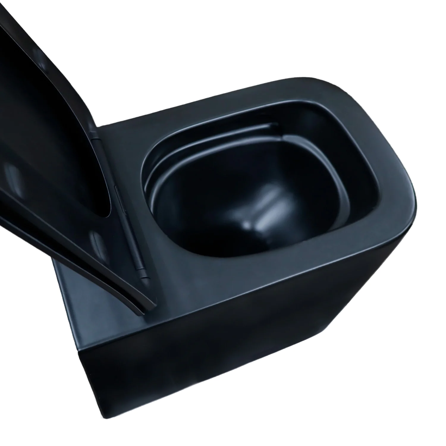 Унитаз подвесной Azario Cascad-Black 360х520х365 безободковый, система смыва «скрытое Торнадо», с быстросъемным сиденьем «Микролифт», черный матовый (AZ-2303A-MB) — фото №7