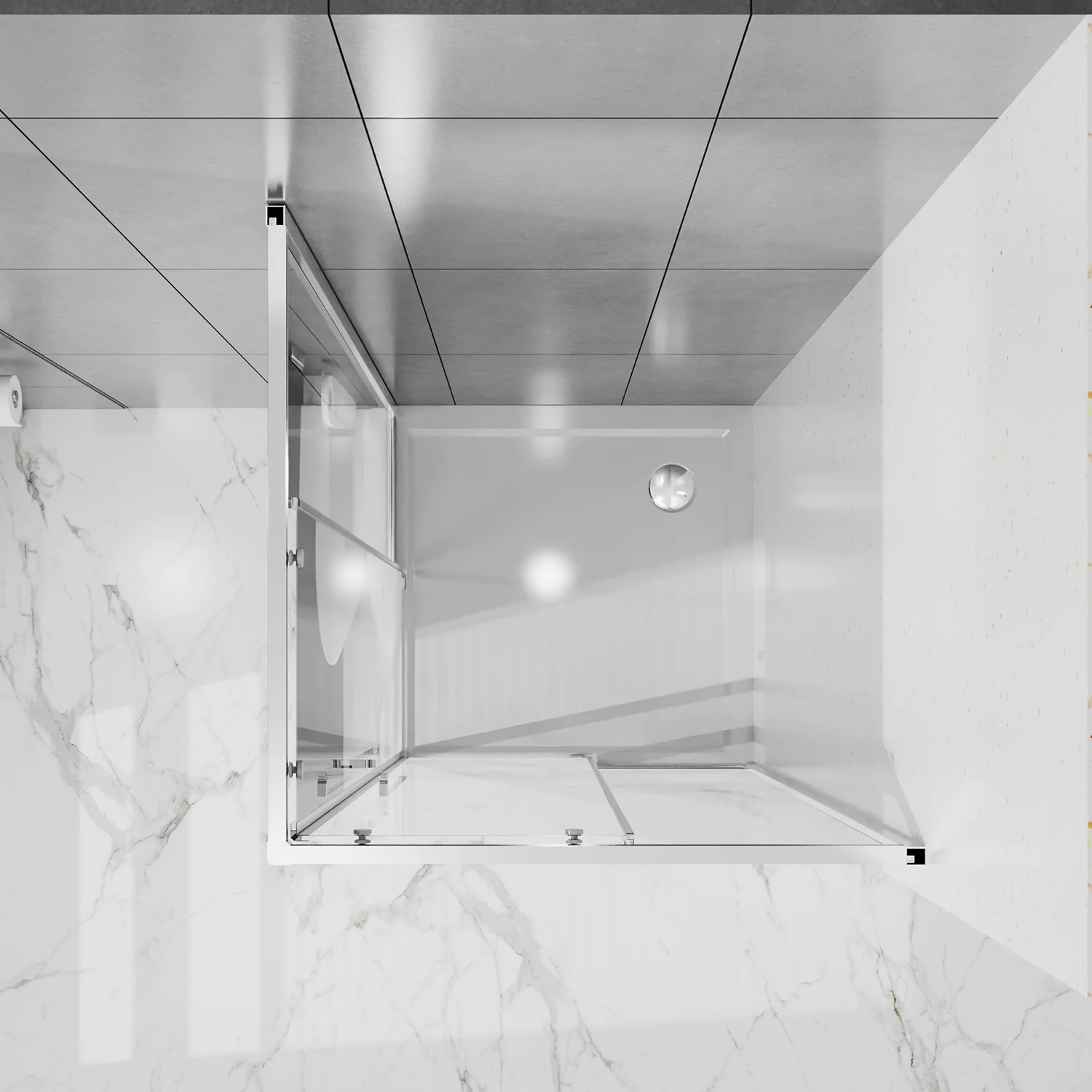 Душевое ограждение Azario SHANGHAI 900х900х1950 прозрачное стекло 6 мм, профиль графит матовый (AZ-R43-900-MGR-CL) — фото №6