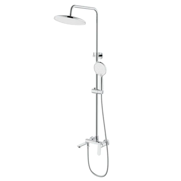 Душевая система Azario Alanti с круглым тропическим душем, керамический картридж, шланг 150 см, хром (AZ-K2332)