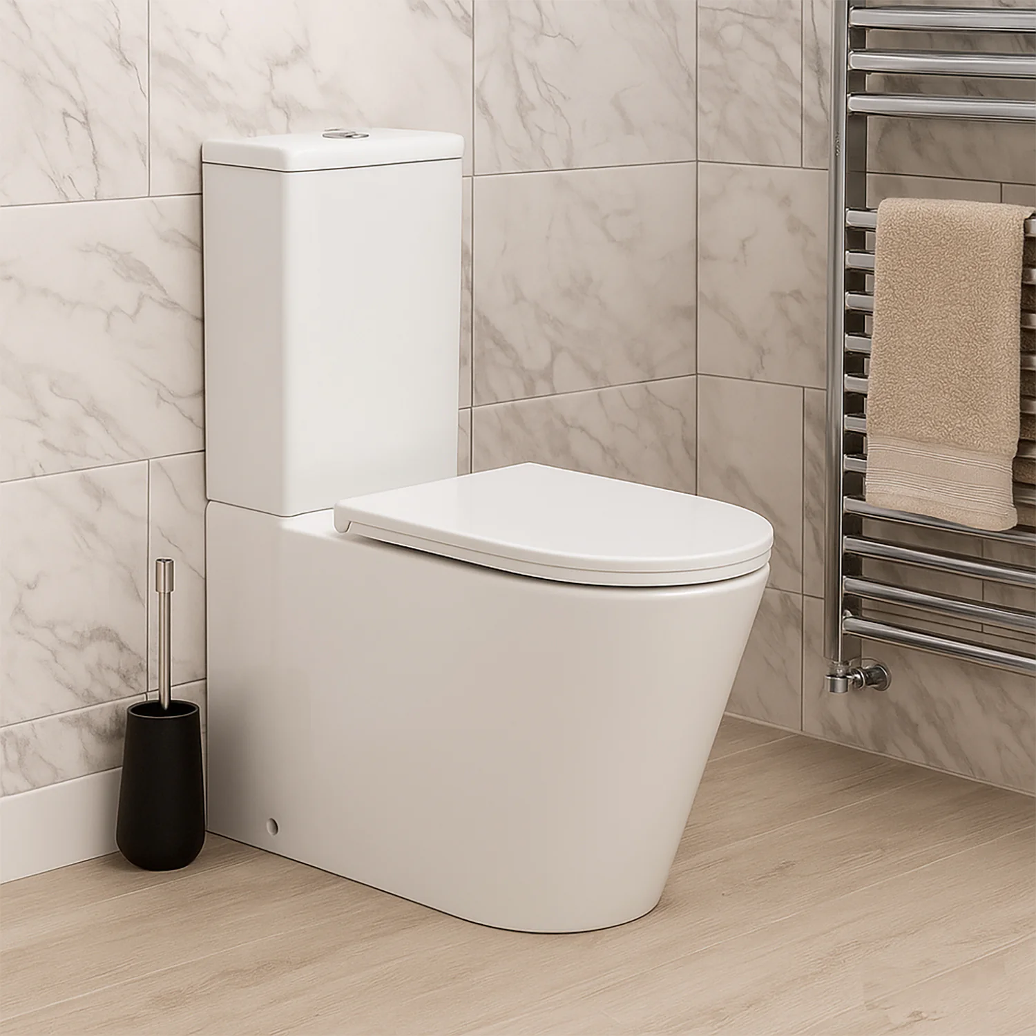 Унитаз-компакт Azario Margo 390х670х880 безободковый, слив Торнадо, с быстросъемным сиденьем микролифт (AZ-2125-UQ1) — фото №14