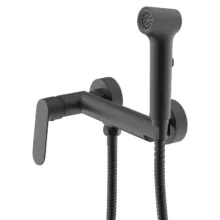 Гигиенический душ Azario Alanti со смесителем, керамический картридж, однорычажный, шланг 150 см, черный матовый (AZ-K2532B)