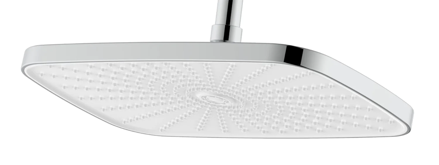 Душевая система Azario Lursy с квадратным тропическим душем, керамический картридж, шланг 150 см, хром (AZ-K2349) — фото №4