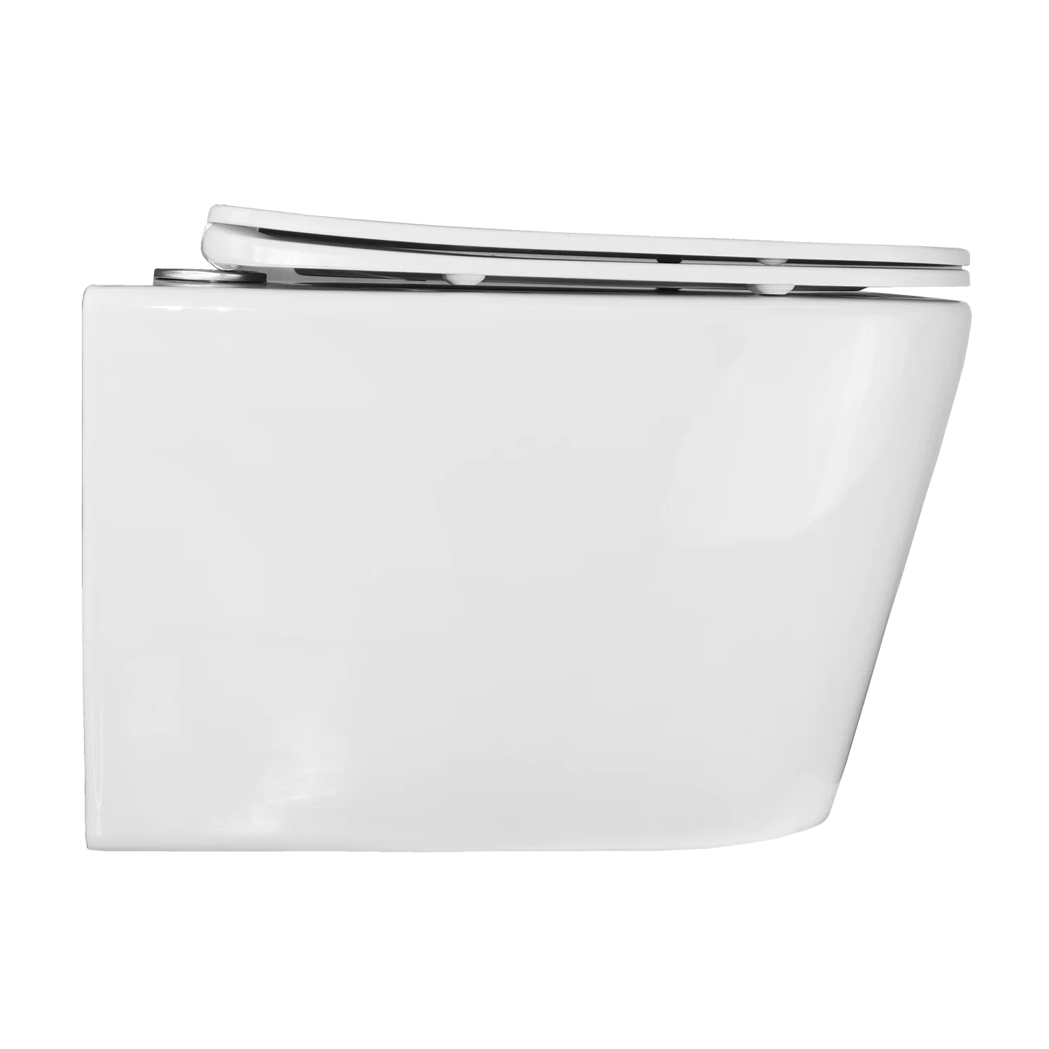 Унитаз подвесной Loranto Delphi 340х485х290 безободковый, с системой смыва «Скрытое Торнадо», в комплекте с быстросъемным сиденьем микролифт (91343) — фото №10