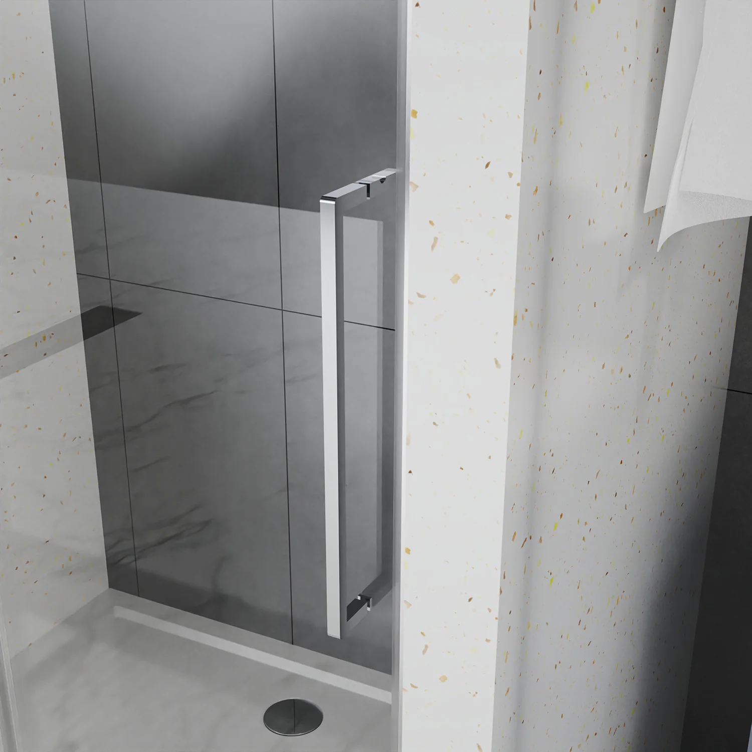 Душевая дверь Azario SHANGHAI 1000х1950 раздвижная, прозрачное стекло 6 мм, профиль матовый графит (AZ-Y43-100-MGR-CL) — фото №4