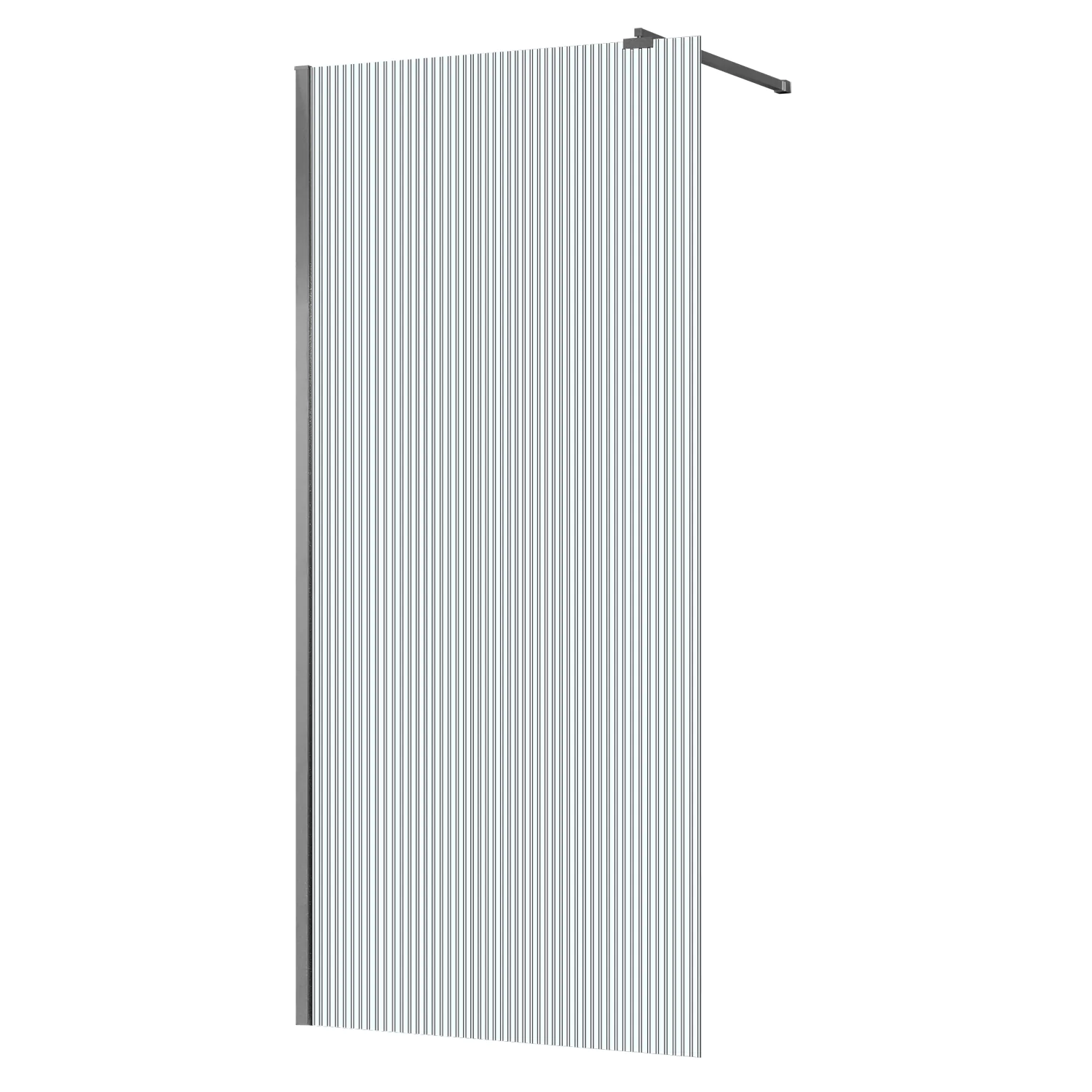 Душевая перегородка Azario Walk-in 1100х1950 рифленое стекло 8 мм, профиль графит матовый (AZ-251-110-MGR-CRF) — фото №1