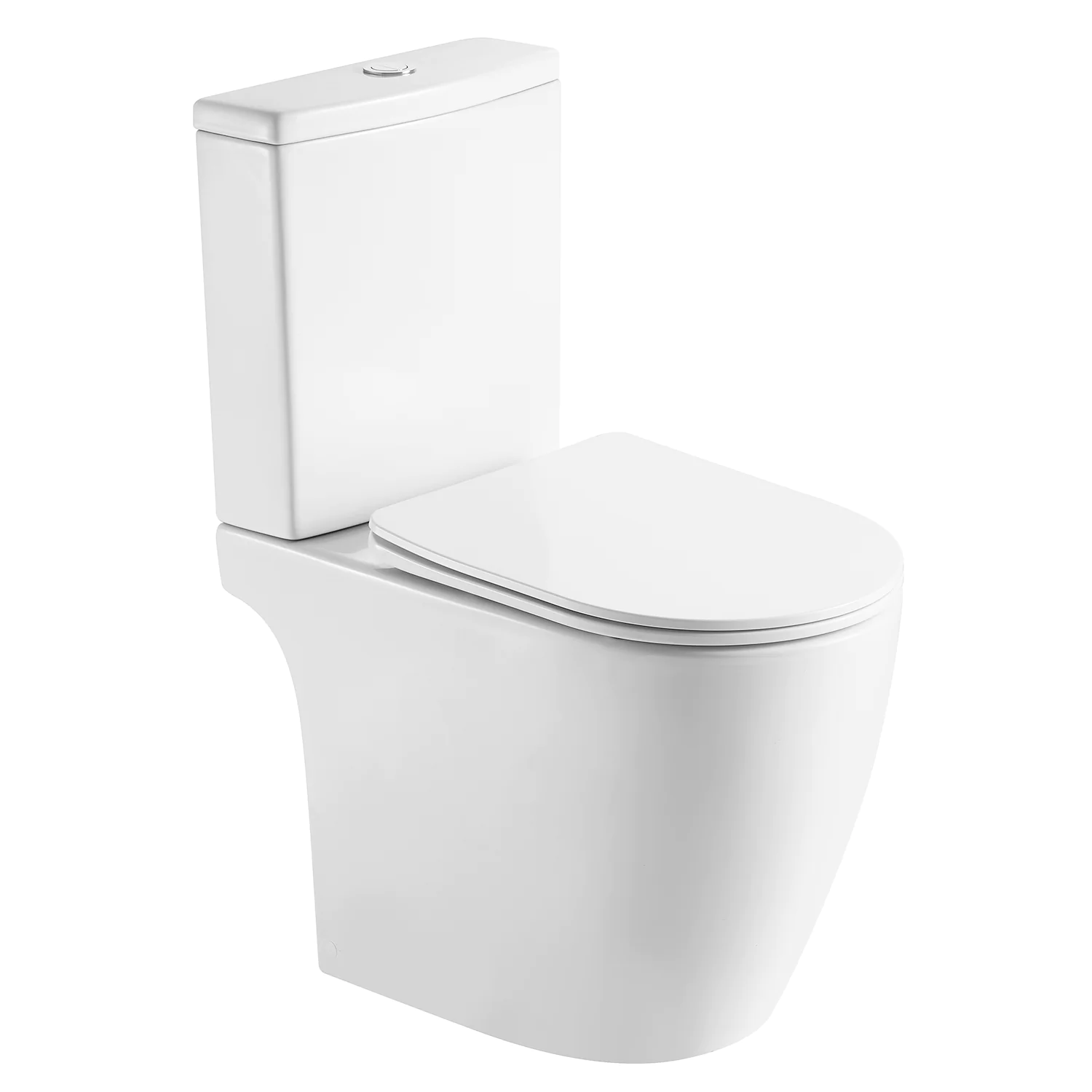 Унитаз-компакт Azario LEO TORNADO FLUSHING 360х595х820 напольный, безободковый, слив «Торнадо», в комплекте с быстросъемным сиденьем микролифт (AZ-1253CT) — фото №1