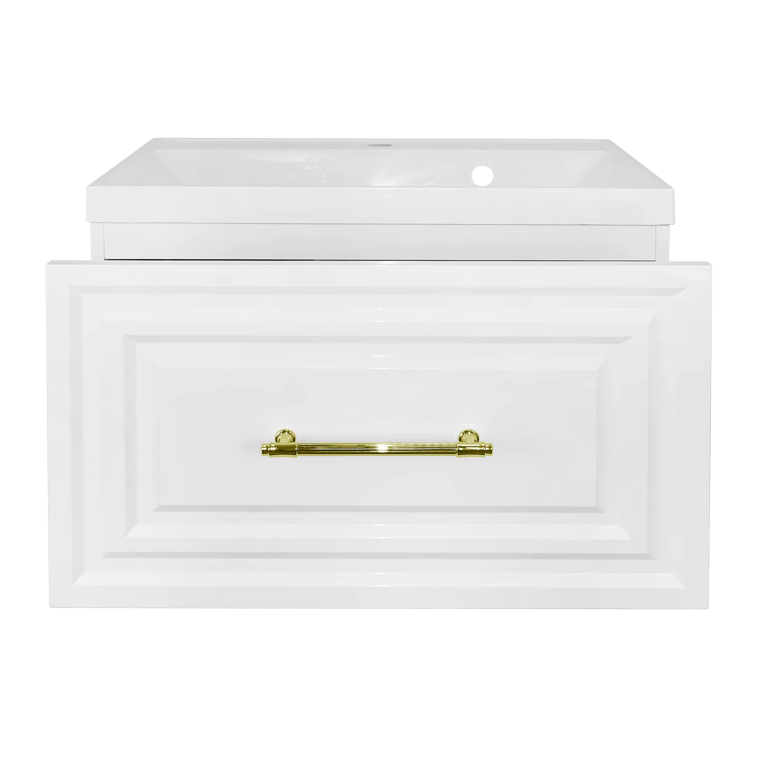 Комплект Тумба Azario LAURA 70/1 700х450х455 подвесная, с раковиной CLASSIK 70, белый глянцевый, фурнитура золото (CS00104006) — фото №4