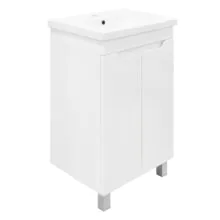 Комплект Тумба Azario KANTRI 50Н 500х400х870 напольная, с раковиной Фостер 50, белый глянец (CS00097247)