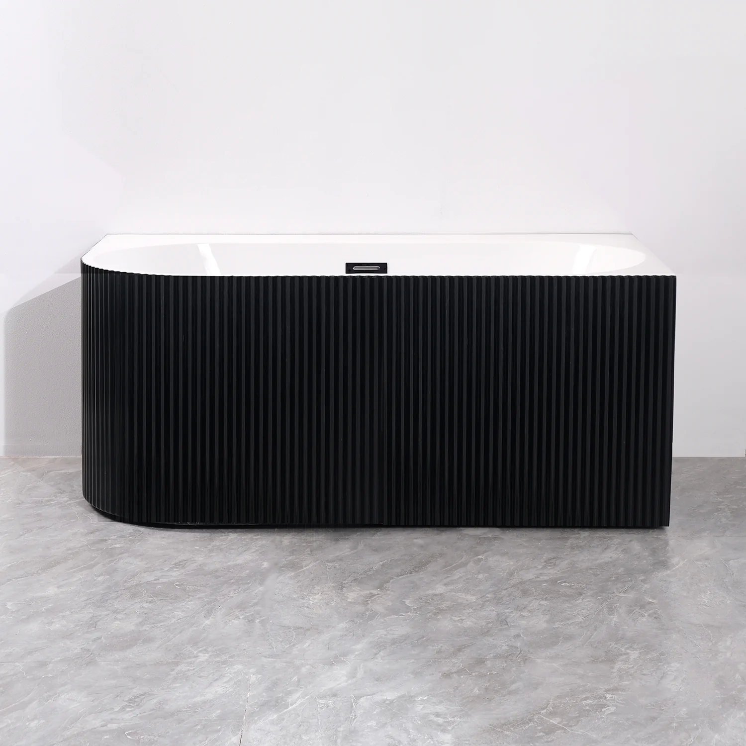 Ванна акриловая Azario LAGO BLANCO BLACK 1700х750х580 пристенная, правосторонняя, в комплекте с сифоном и металлической рамой, белый глянец/черный матовый (AZ-6724-1CRB 17075) — фото №2