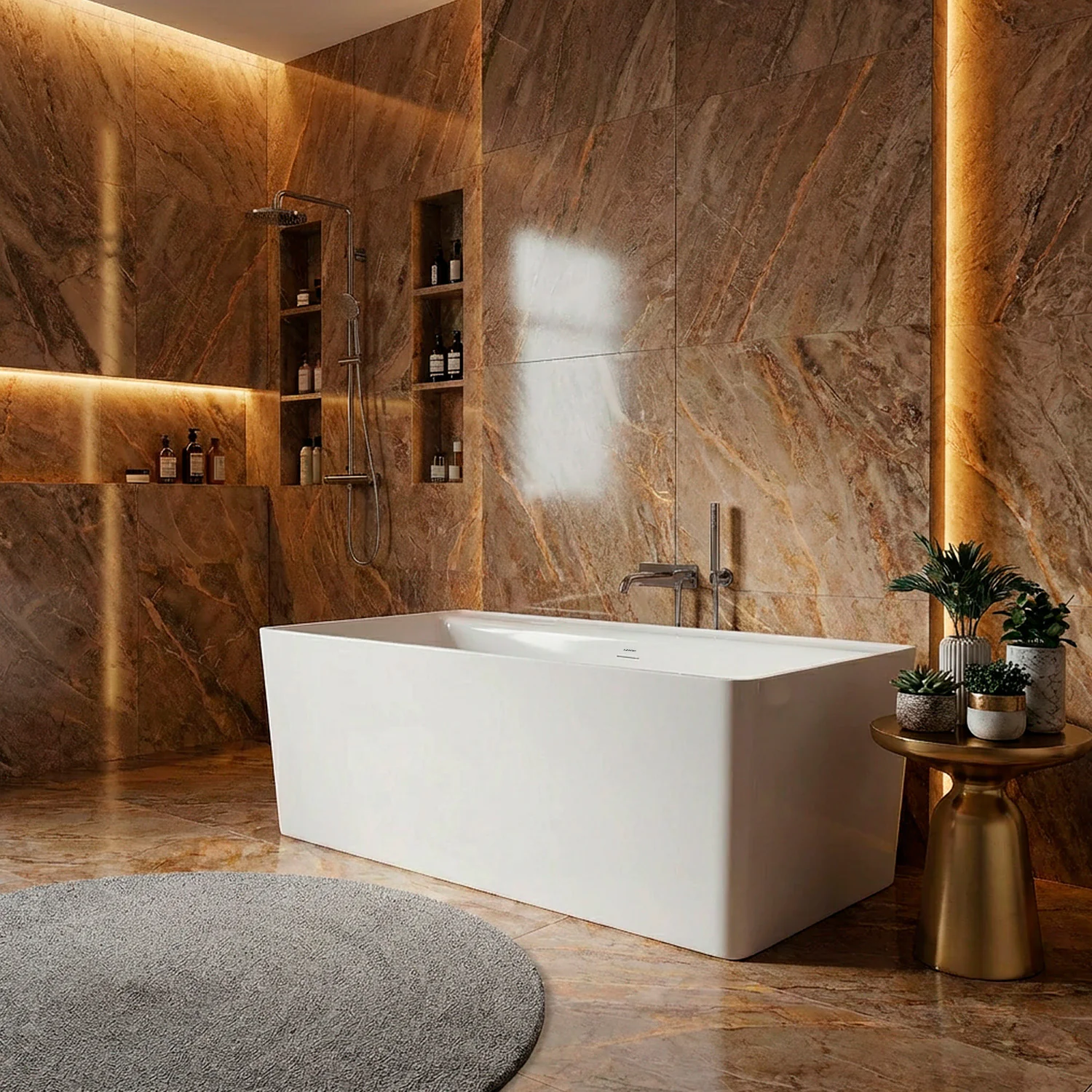 Ванна акриловая Azario Dew 1700x800x600 отдельностоящая, в комплекте с сифоном и металлической рамой (AZ-8673-1.7) — фото №2