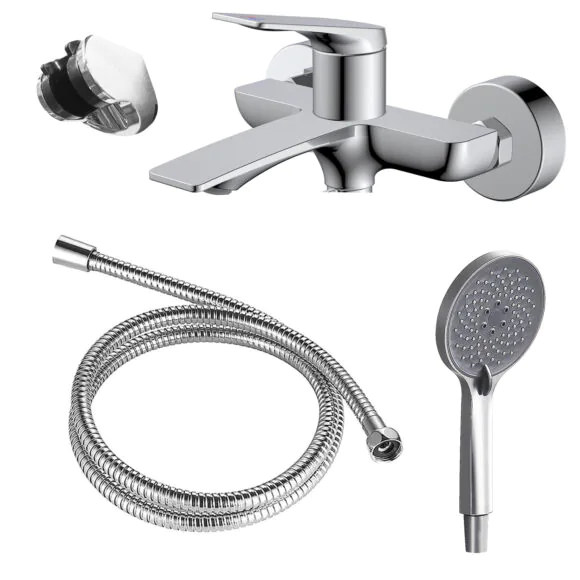 Смеситель для ванны Azario Lursy с ручным душем, керамический картридж, шланг 150 см, хром (AZ-K3049)