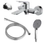 Смеситель для ванны Azario Lursy с ручным душем, керамический картридж, шланг 150 см, хром (AZ-K3049)