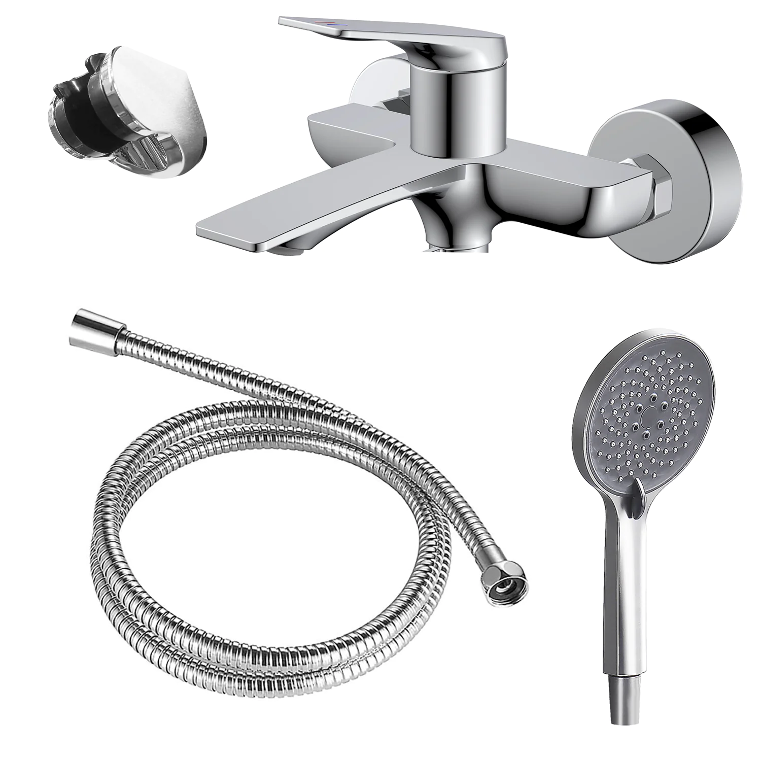 Смеситель для ванны Azario Lursy с ручным душем, керамический картридж, шланг 150 см, хром (AZ-K3049) — фото №1