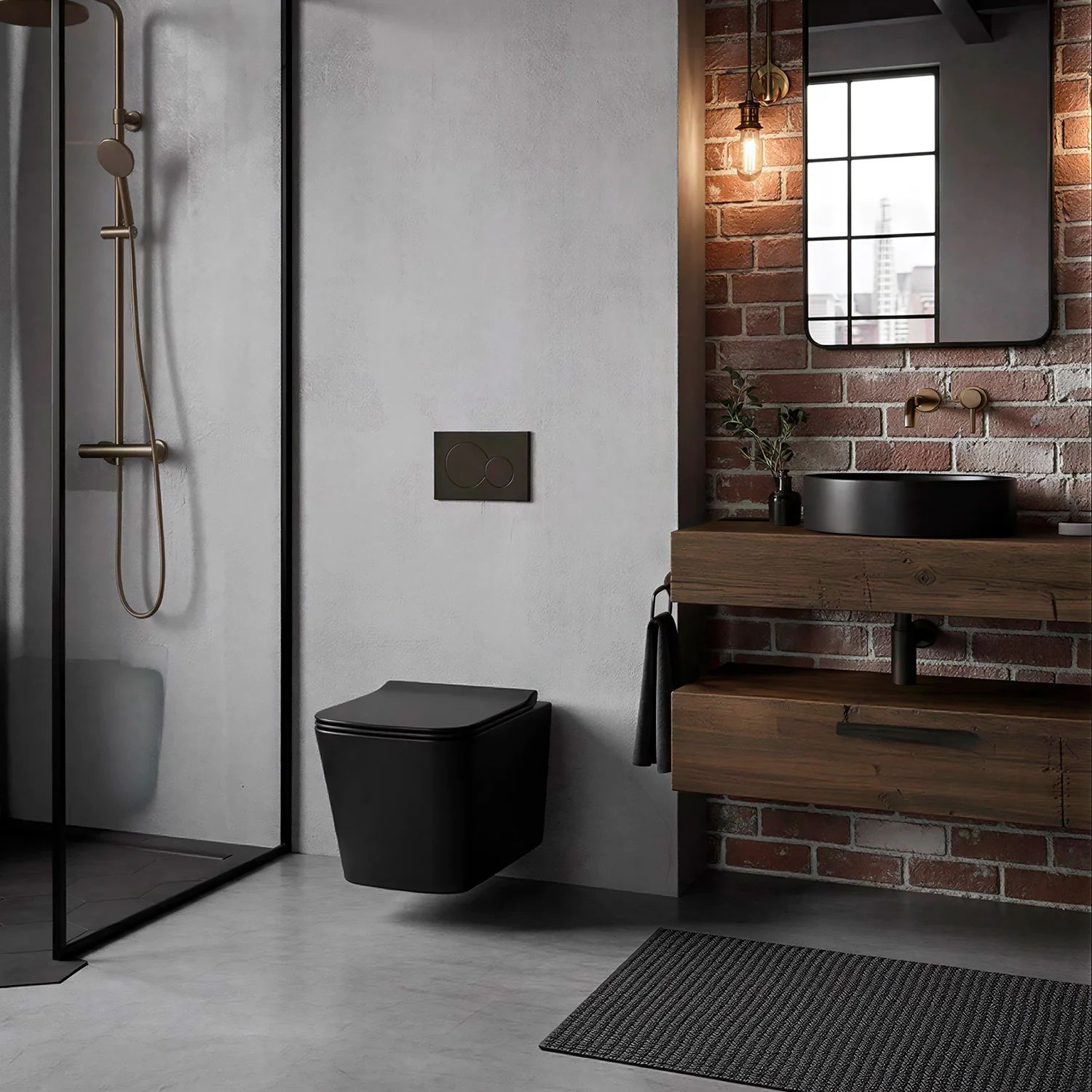 Унитаз подвесной Azario Cascad-Black 360х520х365 безободковый, система смыва «скрытое Торнадо», с быстросъемным сиденьем «Микролифт», черный матовый (AZ-2303A-MB) — фото №6