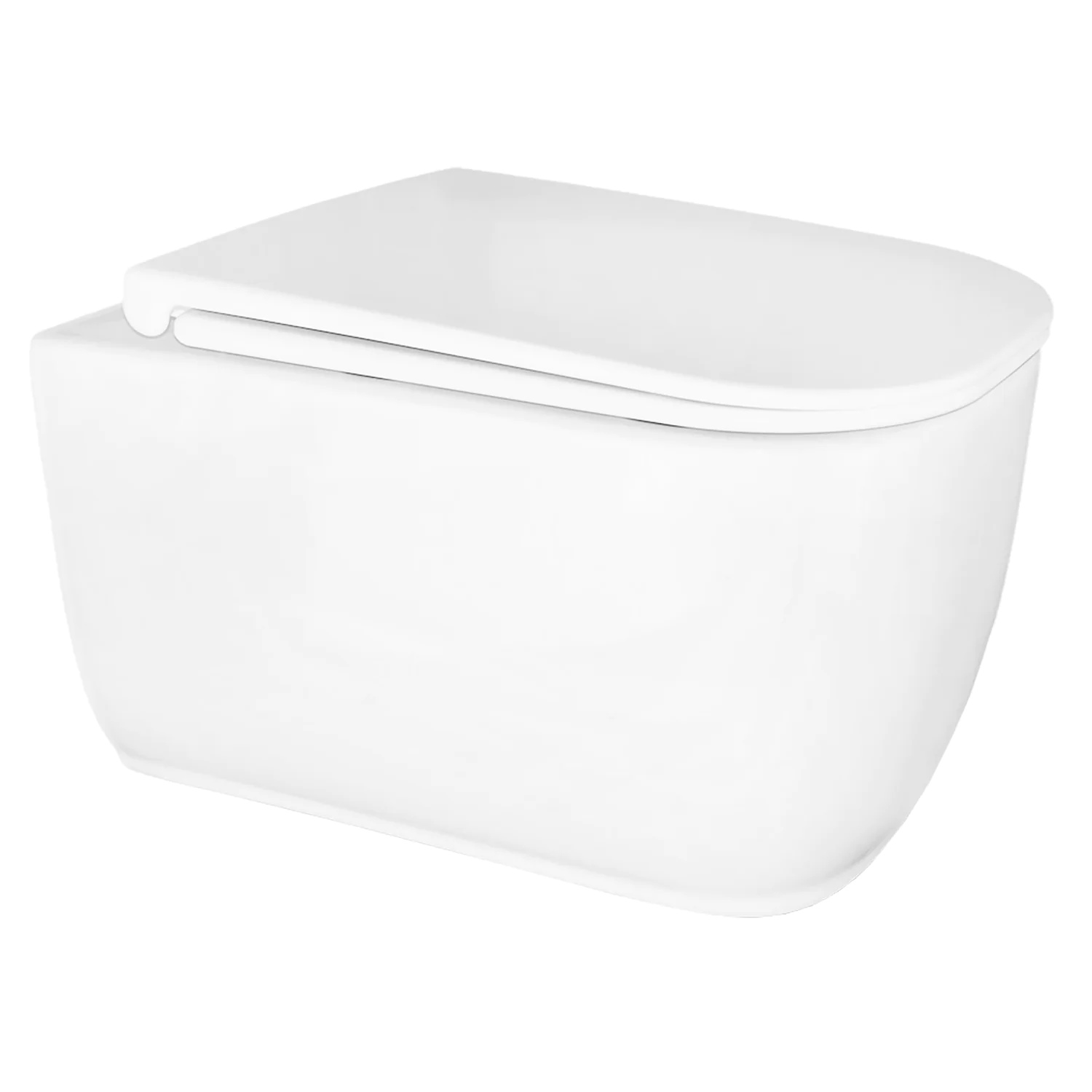 Унитаз подвесной Azario RIANO 350х490х350 безободковый, слив «Скрытое Торнадо», с быстросъемным сиденьем микролифт (AZ-2808E) — фото №1