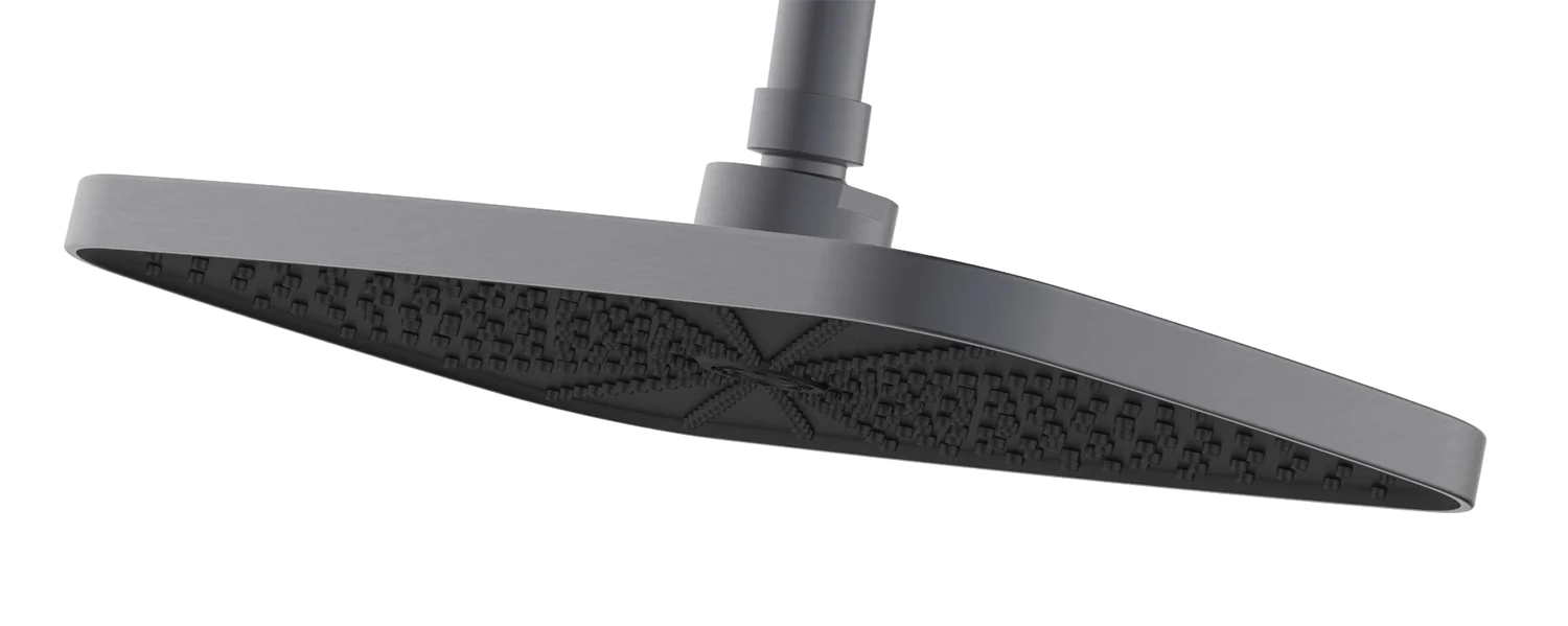 Душевая система Azario Conda с квадратным тропическим душем, керамический картридж, шланг 150 см, графит (AZ-K2411GR) — фото №4