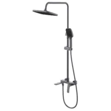 Душевая система Azario Conda с квадратным тропическим душем, керамический картридж, шланг 150 см, графит (AZ-K2411GR)