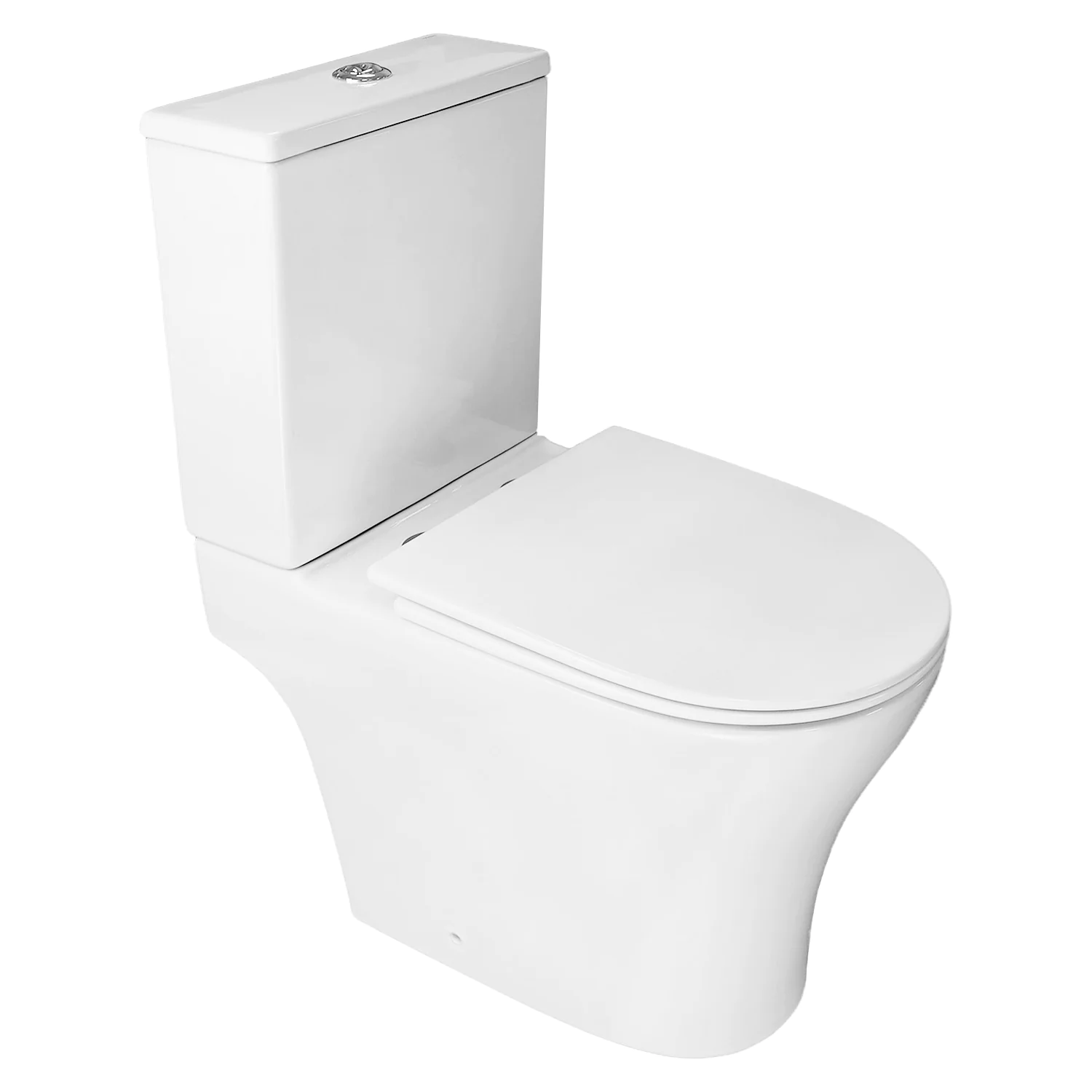 Унитаз-компакт Azario Reina 630х360х815 напольный, безободковый, слив «Скрытое Торнадо», с быстросъемным сиденьем «Микролифт» (AZ-2785T) — фото №2