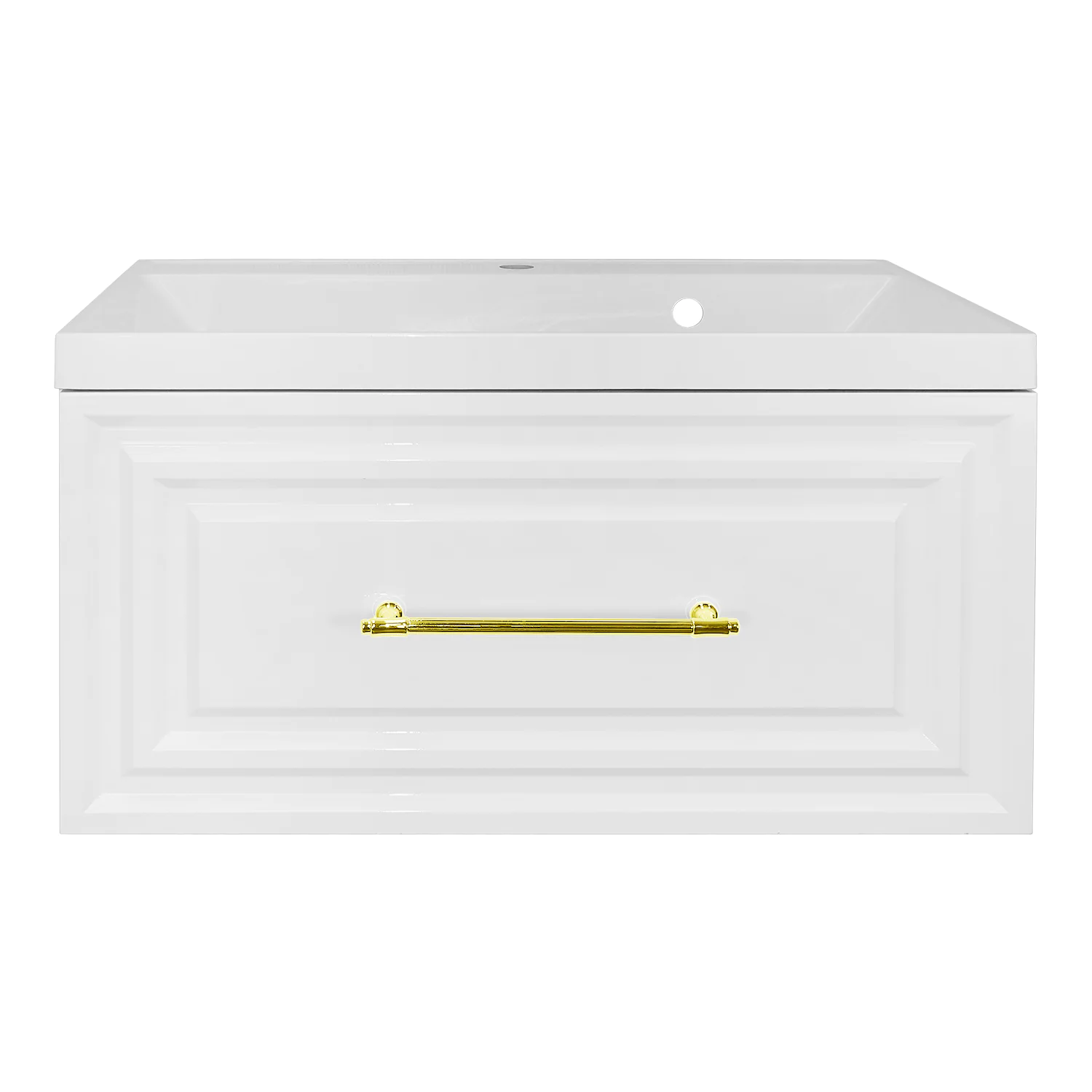 Комплект Тумба Azario LAURA 80/1 800х450х455 подвесная, с раковиной CLASSIK 80, белый глянцевый, фурнитура золото (CS00104009) — фото №3