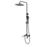 Душевая система Azario Alanti с квадратным тропическим душем, керамический картридж, шланг 150 см, черный матовый (AZ-K2332-1B)