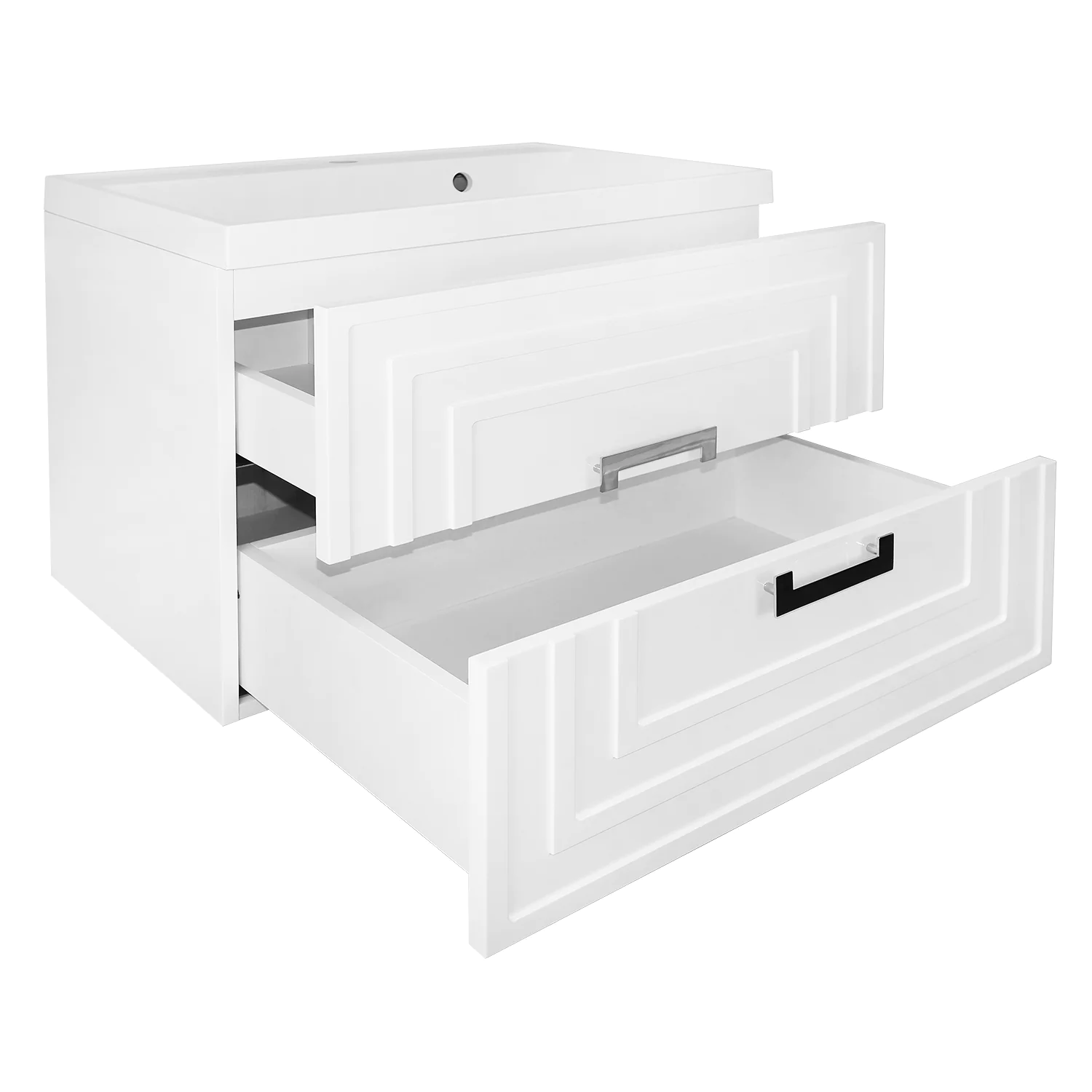 Комплект Тумба Azario ARMARIO 70/2 700х450х585 подвесная, с раковиной CLASSIK 70, белый глянцевый (CS00096970) — фото №2
