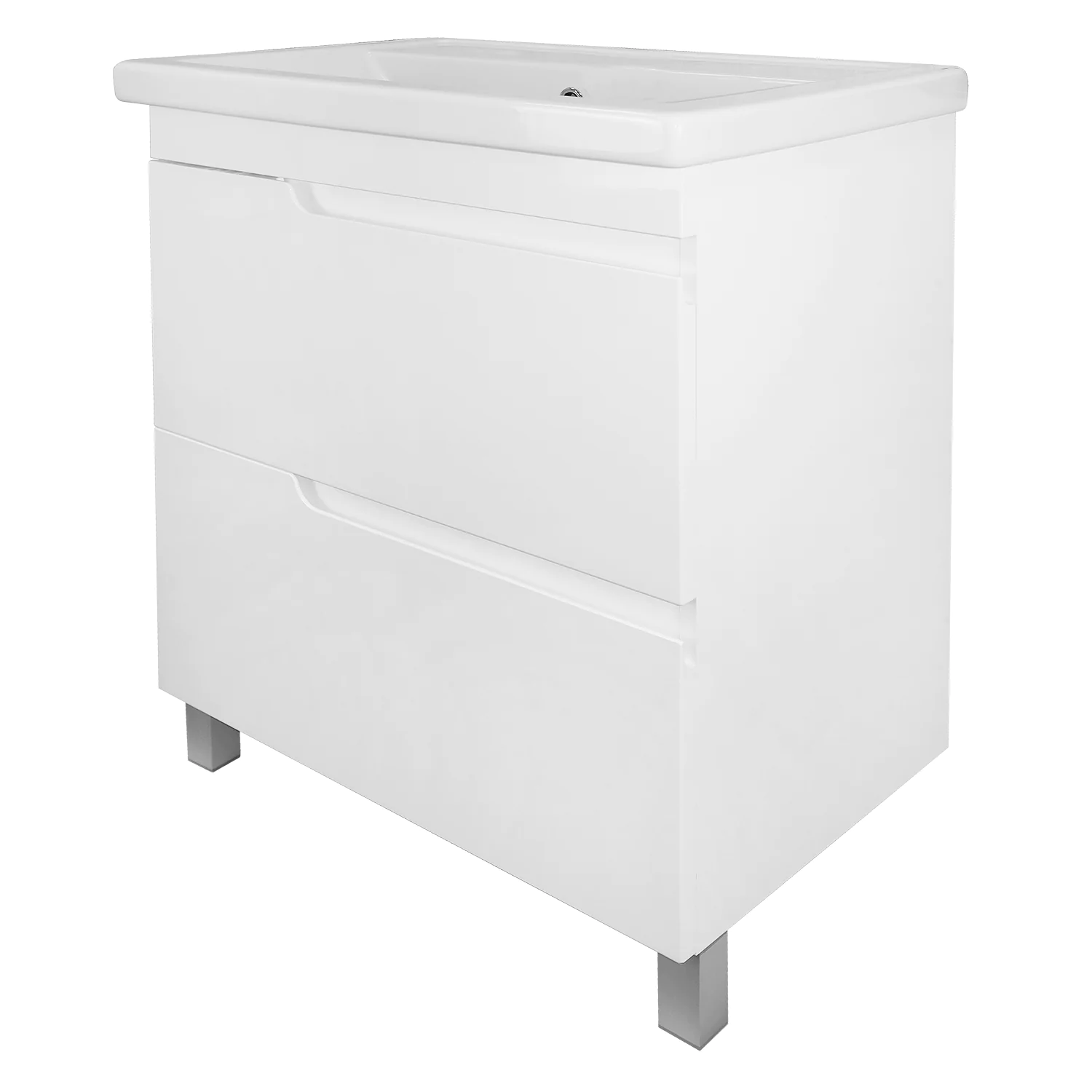 Комплект Тумба Azario KANTRI 70/2Н 700х455х865 напольная, с раковиной Фостер 70, белый глянцевый (CS00097252) — фото №1