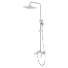 Душевая система Azario Lursy с квадратным тропическим душем, керамический картридж, шланг 150 см, сатин (AZ-K2349BN)