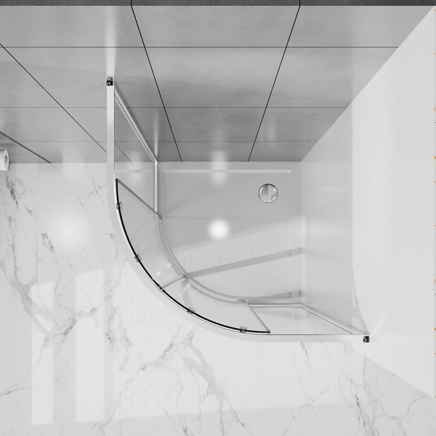 Душевое ограждение Azario SHANGHAI 1000х1000х1950 четверть круга, прозрачное стекло 6 мм, профиль черный матовый (AZ-S43-100-MB-CL) — фото №6