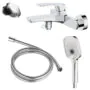 Смеситель для ванны Azario Conda с ручным душем, керамический картридж, шланг 150 см, хром (AZ-K3011)